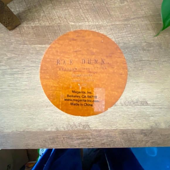 Rae Dunn THINGS Holder - Ceramic and Wood - NEW - Picture 4 of 4